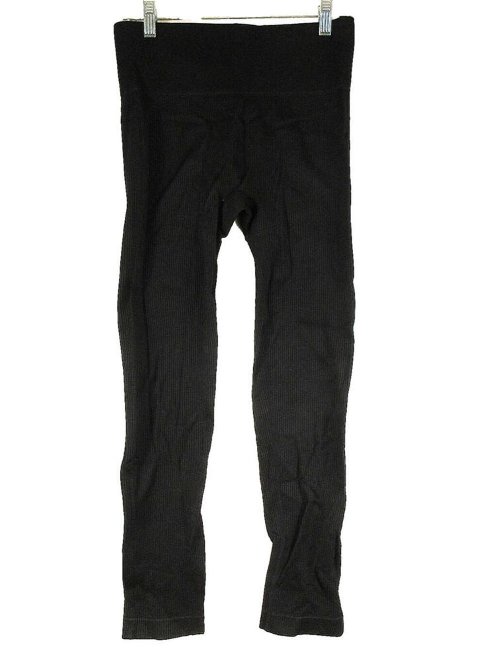 Colsie Womens High Rise Skinny Leggings Ribbed Knit Elastic Waist Size L Black
